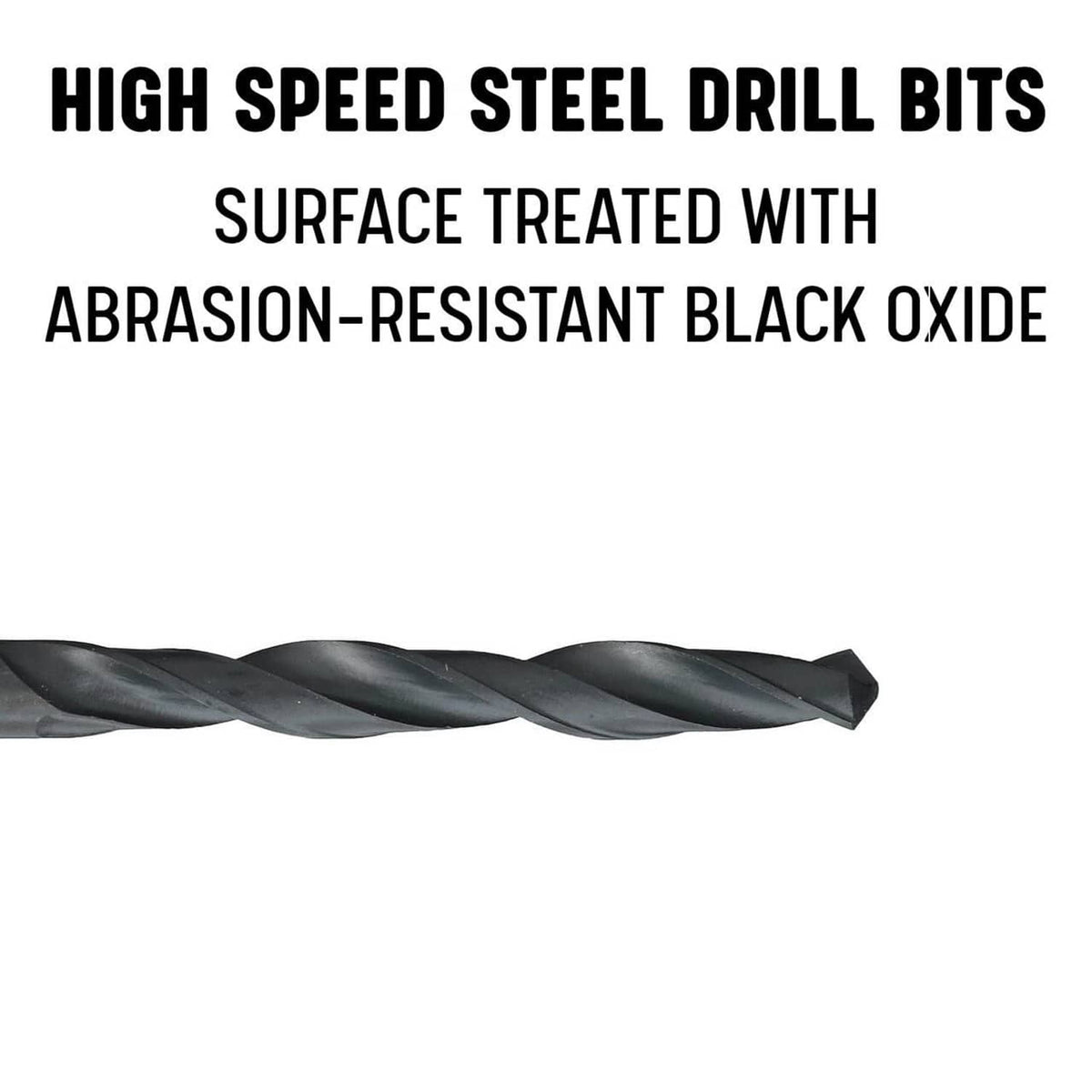 Black twist drill bit with helical flutes