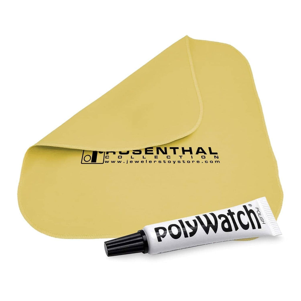 PolyWatch microfiber cloth and small scratch-remover tube for plastic watch crystals