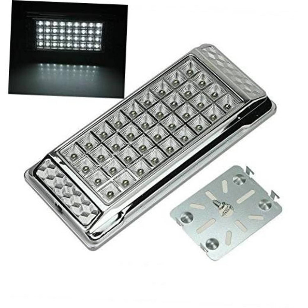 Rectangle car LED reading light with clear lens and chrome bezel, 36 mini diodes