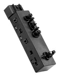 Power seat switch panel with multi-button connectors and wiring ports, black/gray