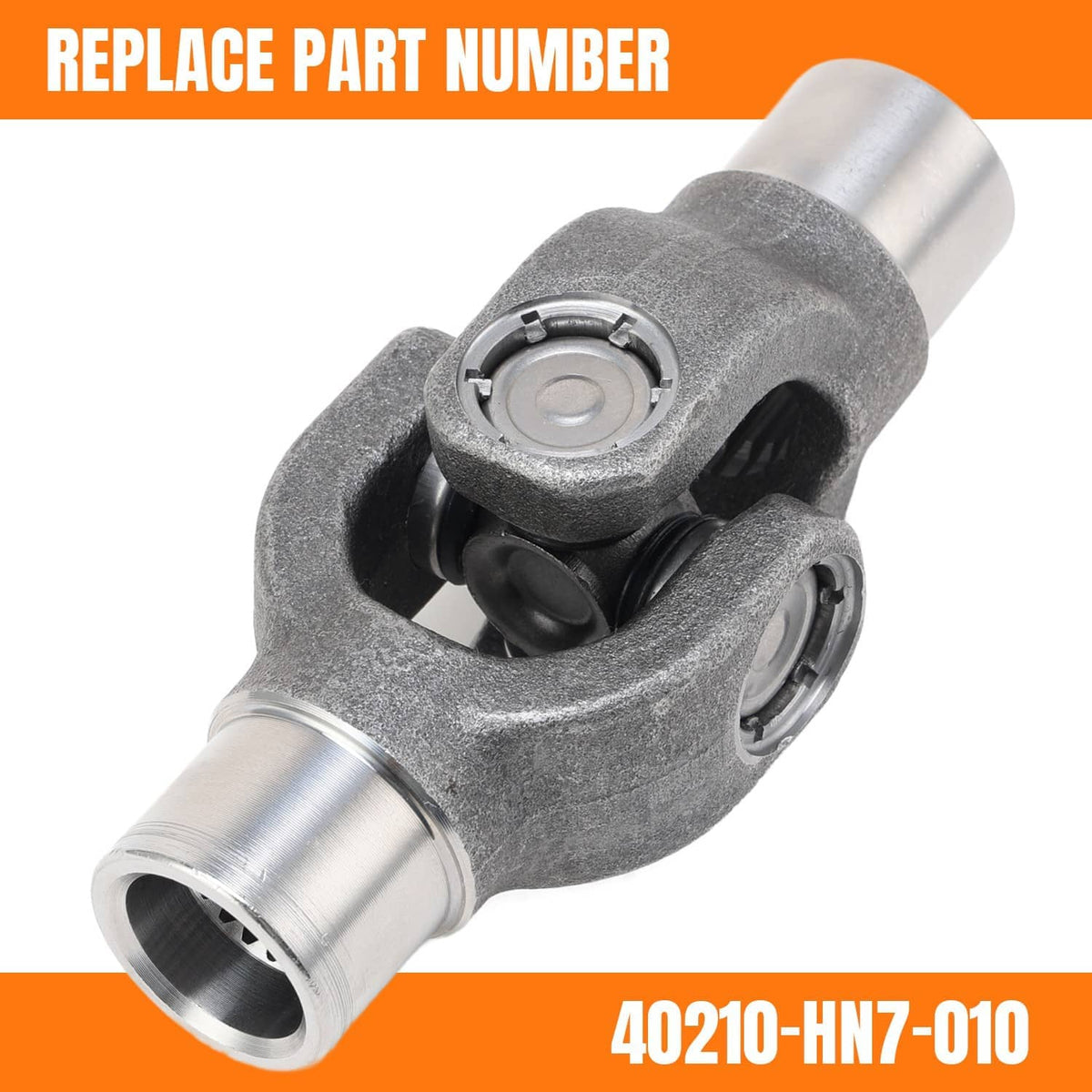 Drive shaft U-joint yoke joint replacement-style view with stamped housing