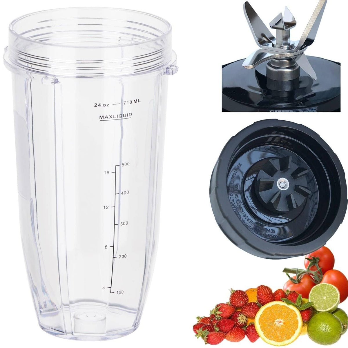 24 oz blender replacement cup with measurement markings