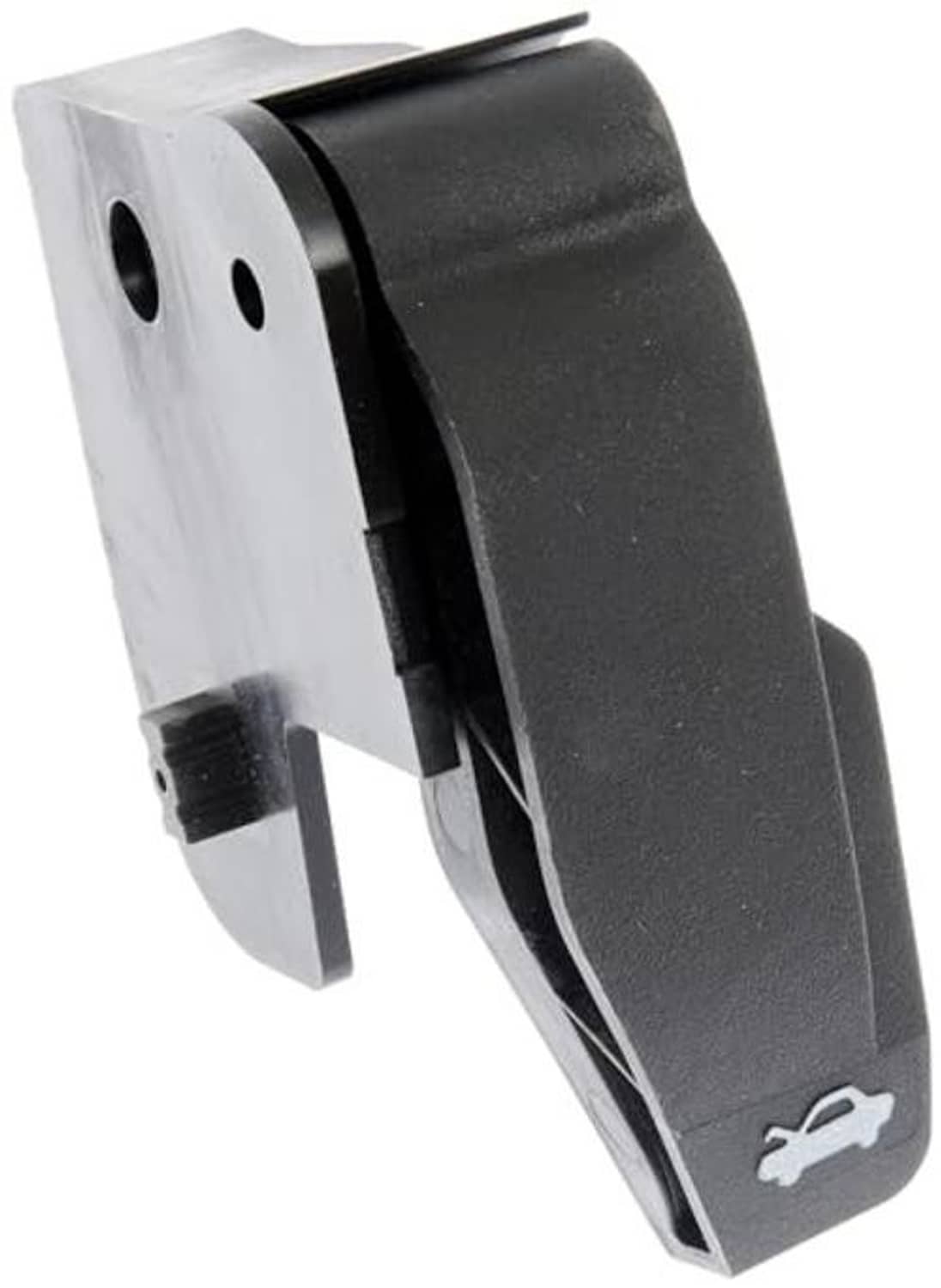 Black and silver hood release handle replacement with side mounting tabs