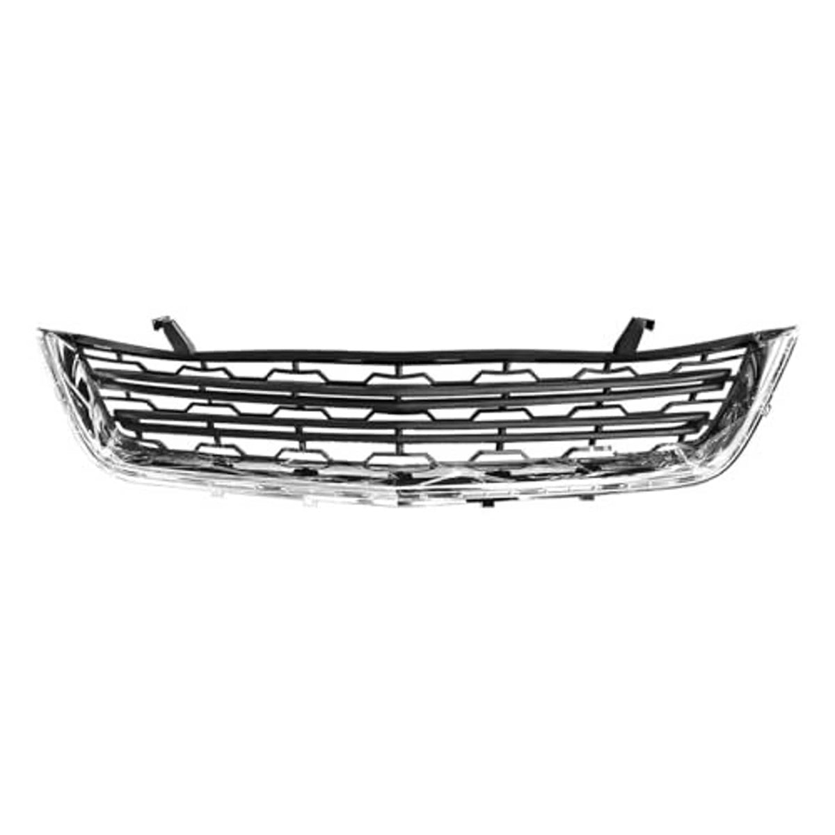 Front bumper lower grille grille insert with black crosshatch slats and chrome surround