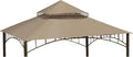 Beige replacement gazebo canopy cover with hinged top vent flap