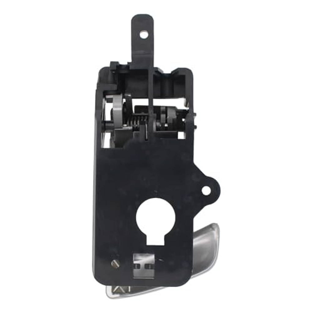 Interior door handle latch assembly with black housing and gray handle cover.