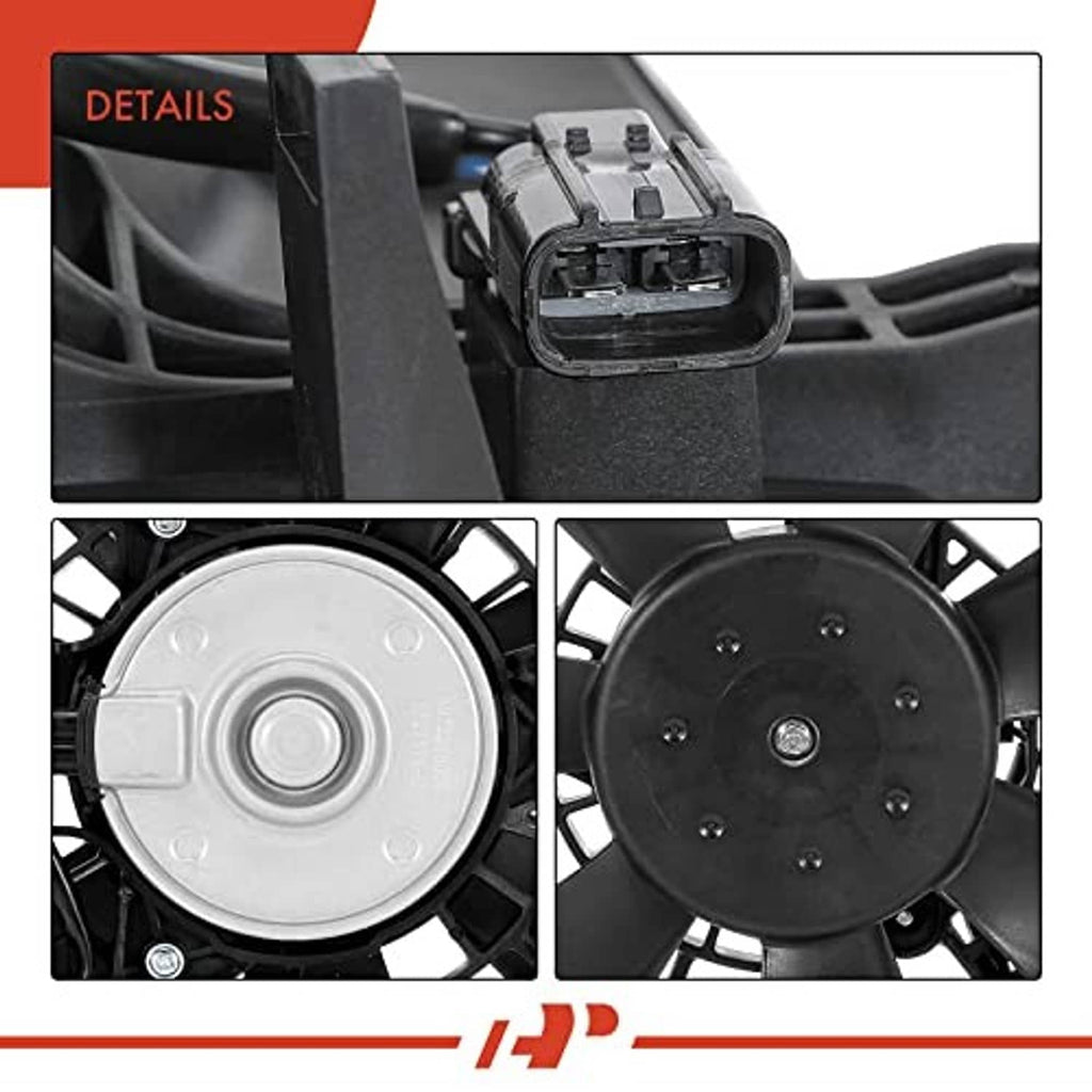 A/C condenser fan assembly connector plug and round motor mounting face, black