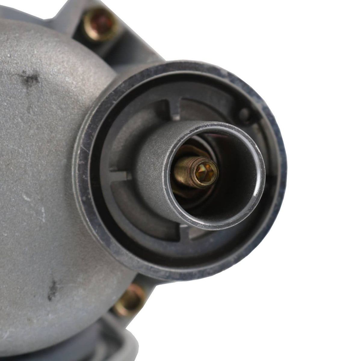 Air dryer inlet port with circular connection and inner brass fitting