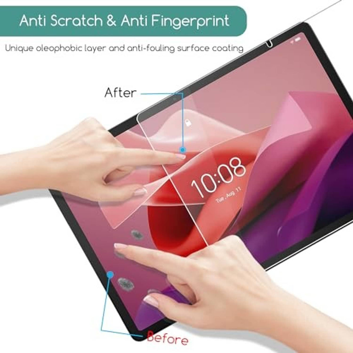 Tempered glass screen protector with anti-scratch and anti-fingerprint coating for tablet screen