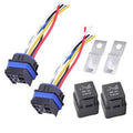 Pair of marine tilt trim relay units with multi-wire harness and metal mounting brackets
