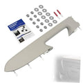 Gray front right passenger armrest repair kit with bracket, screws, and washer hardware