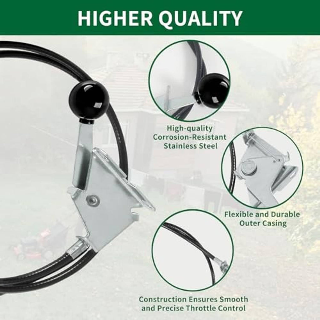 Throttle control cable with corrosion-resistant stainless steel and durable outer casing