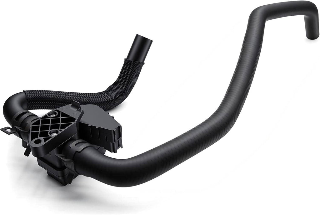 HVAC heater hose control valve assembly with black hoses and mounting bracket