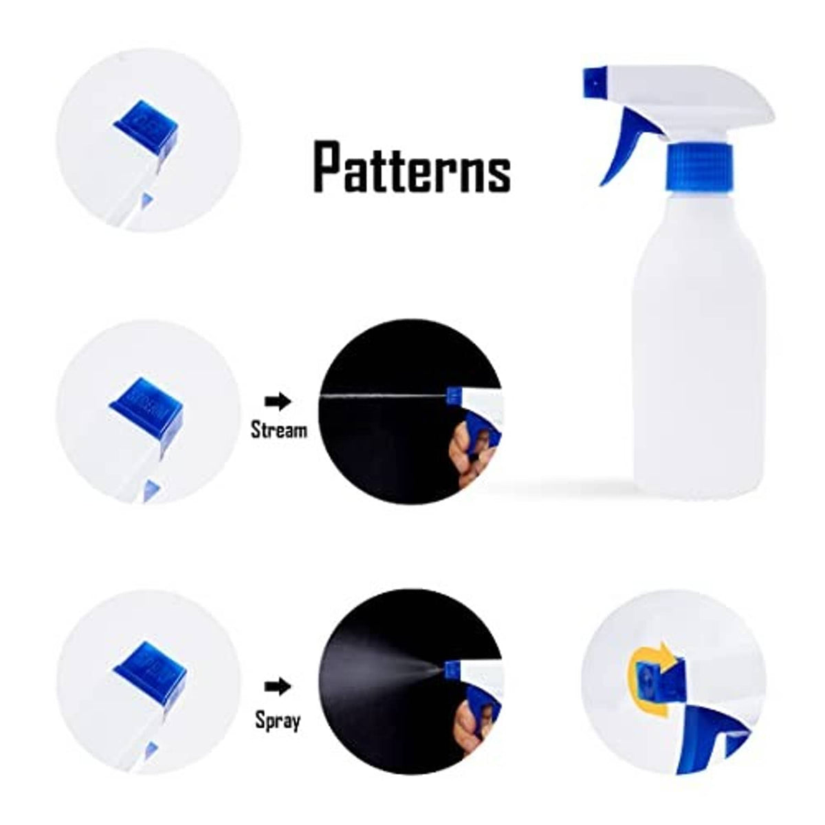 Window tint spray nozzle tool with blue nozzle and application stream examples