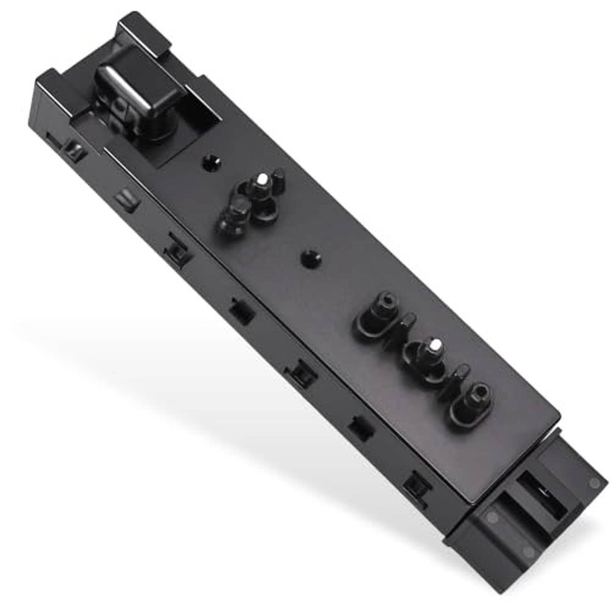 Black passenger-side power seat switch with rocker controls and mounting tabs