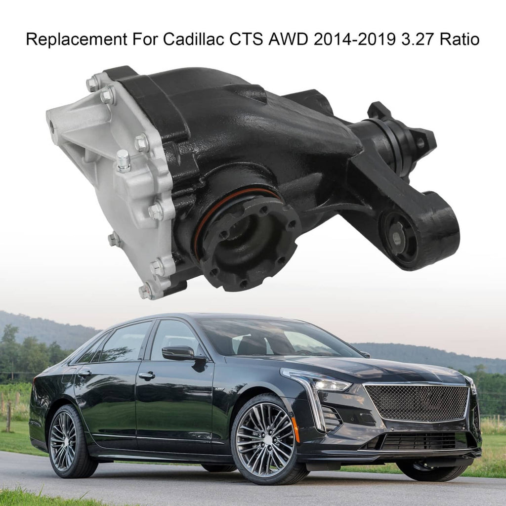Rear differential carrier assembly with black cover and silver end housing case