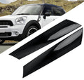 Black A-pillar windshield trim posts, right and left side set with mounting screws