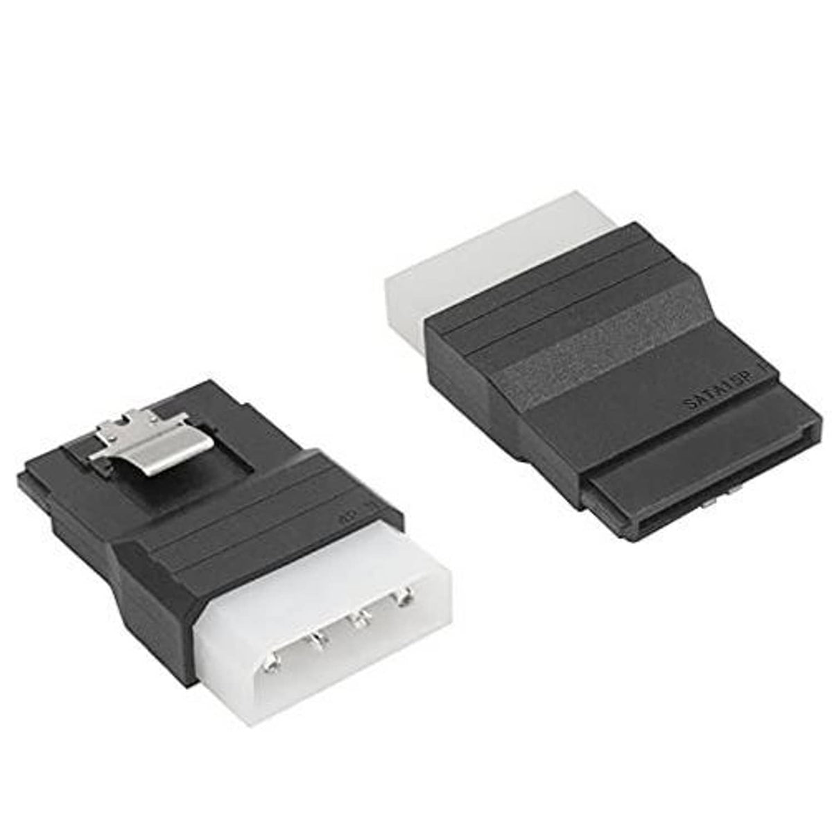 SATA power adapter connector pair with black casing and white SATA-style plug