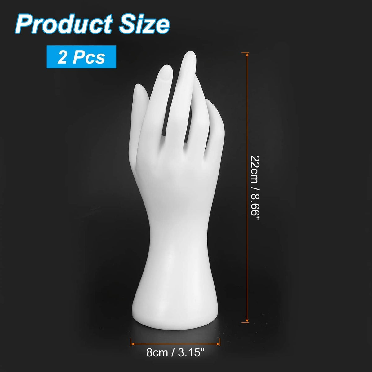 White hand ring holder display stand with ring slots and wrist base