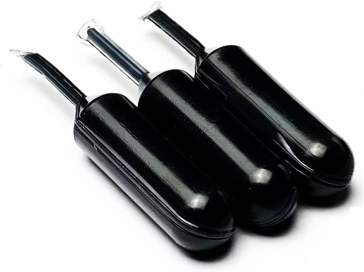 Black ink roller cartridges set with metal applicator tips
