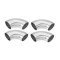 Stainless steel 90-degree exhaust elbow bend pipe, 4-pack, silver curved fittings