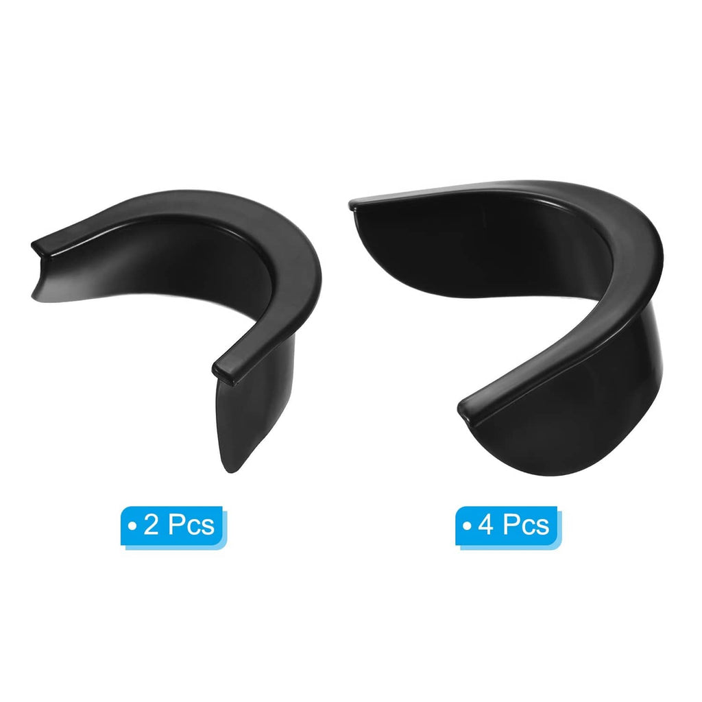Black rubber pocket liners with curved shape; shown as 2 pcs and 4 pcs