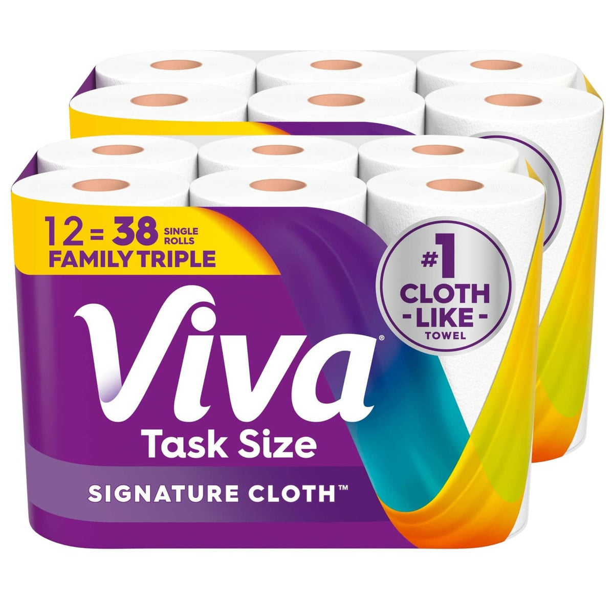White paper towel roll pack with multiple single rolls, cloth-like style