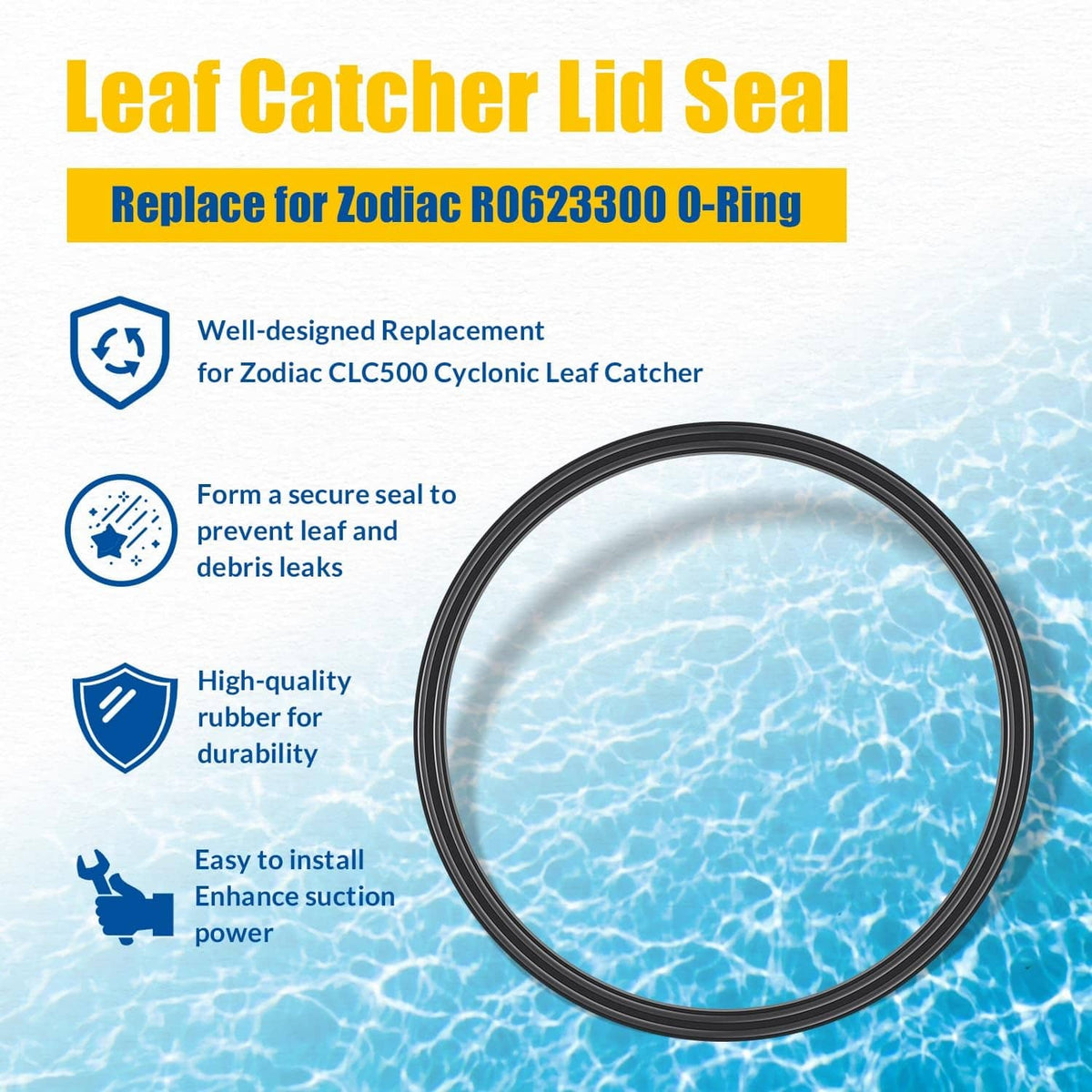 Black pool lid O-ring seal, circular rubber gasket