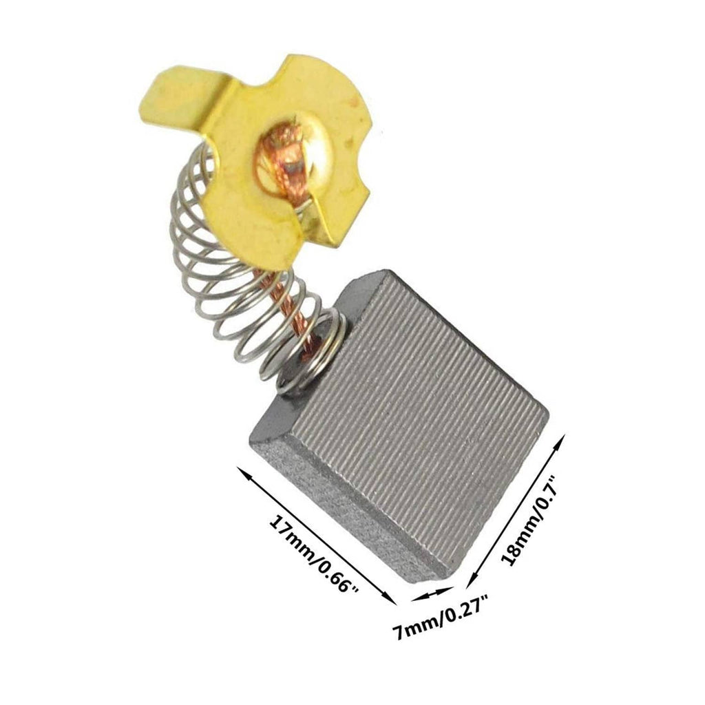 Gray carbon motor brush with gold holder and coiled spring