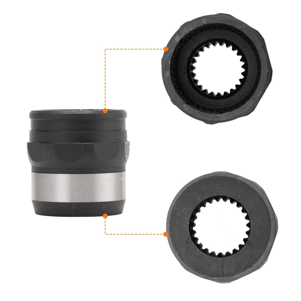 Front differential drive shaft couplers kit: rubber housing with splined gear insert
