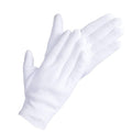 White cotton gloves, one hand raised with long cuffs