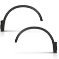 Black front fender trim pieces, curved plastic with mounting tabs and clips