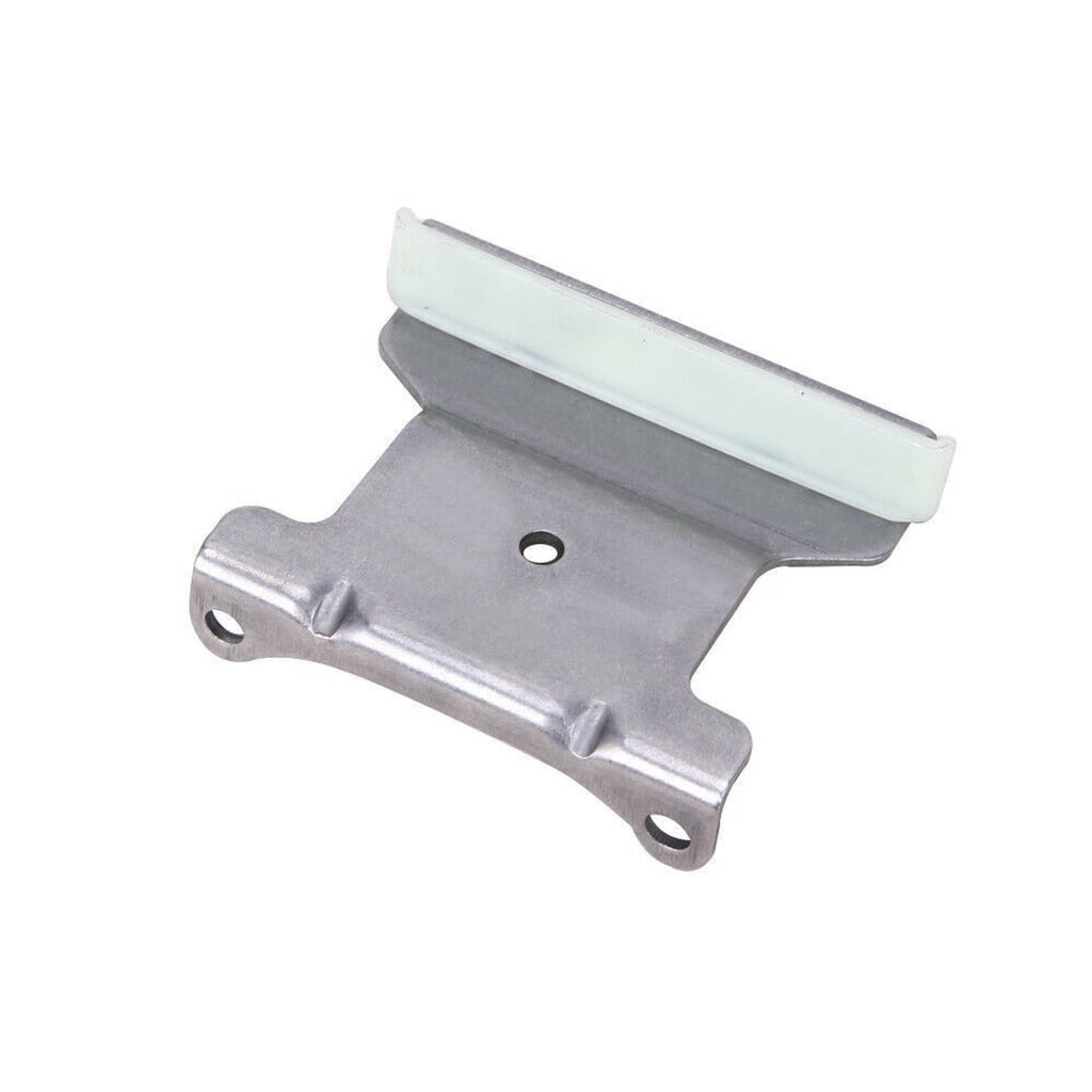 Timing chain kit silver guide bracket with white plastic strip and mounting holes