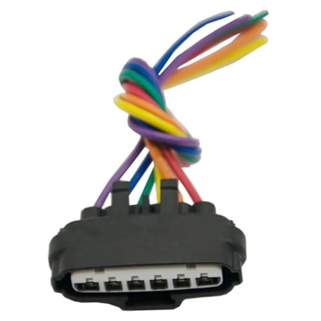 Electronic throttle body connector plug with black housing and twisted multicolor leads