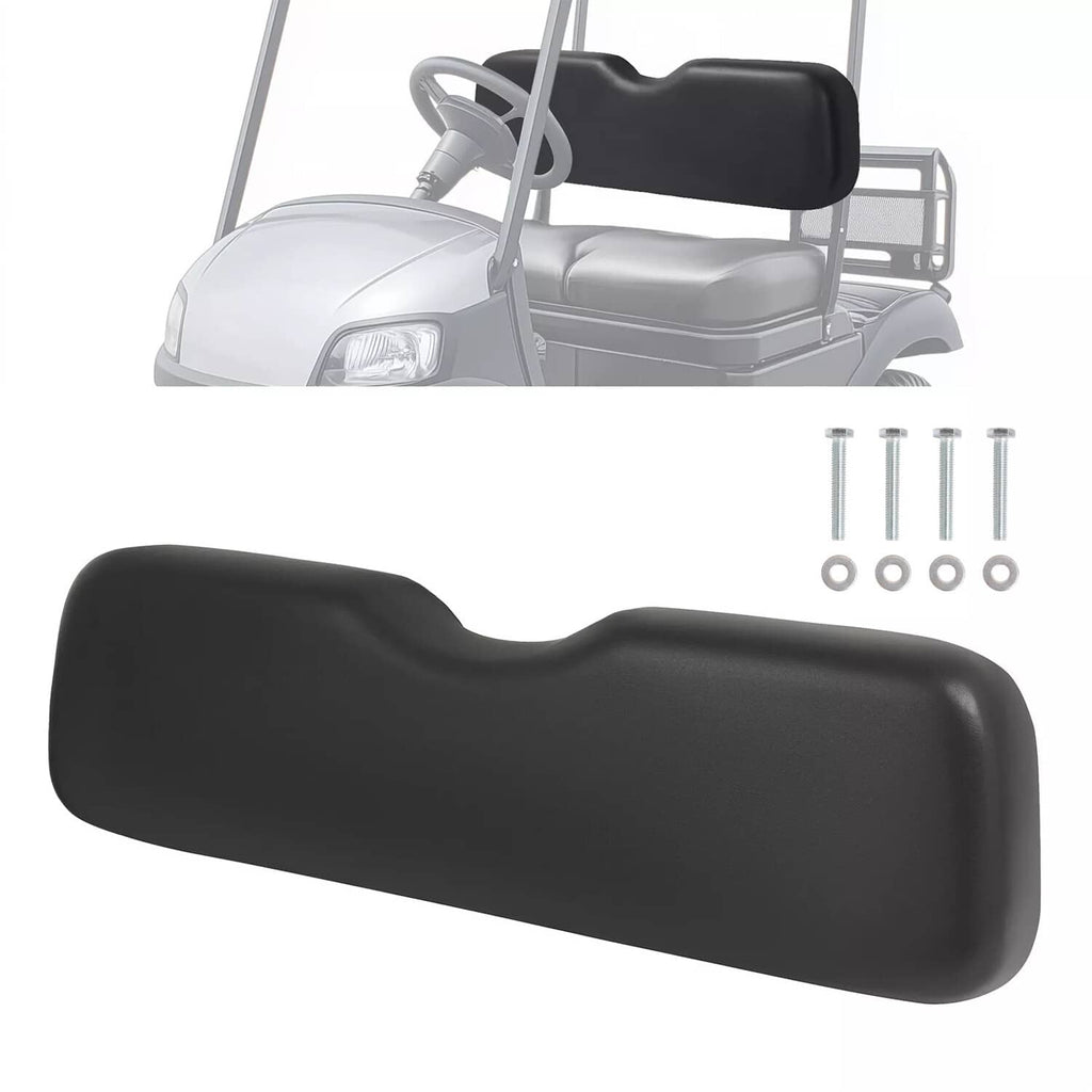 Black golf cart seat backrest cushion with mounting screws and washers included