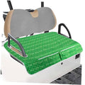 Green heavy-duty golf cart seat cover with textured pattern and handle cutouts