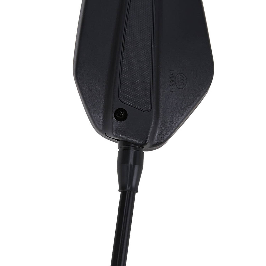 Black ATV rearview side mirror with handlebar mount base
