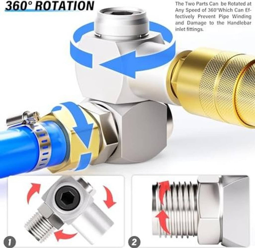 360-degree rotating air swivel fitting with threaded ports and hex mounting body