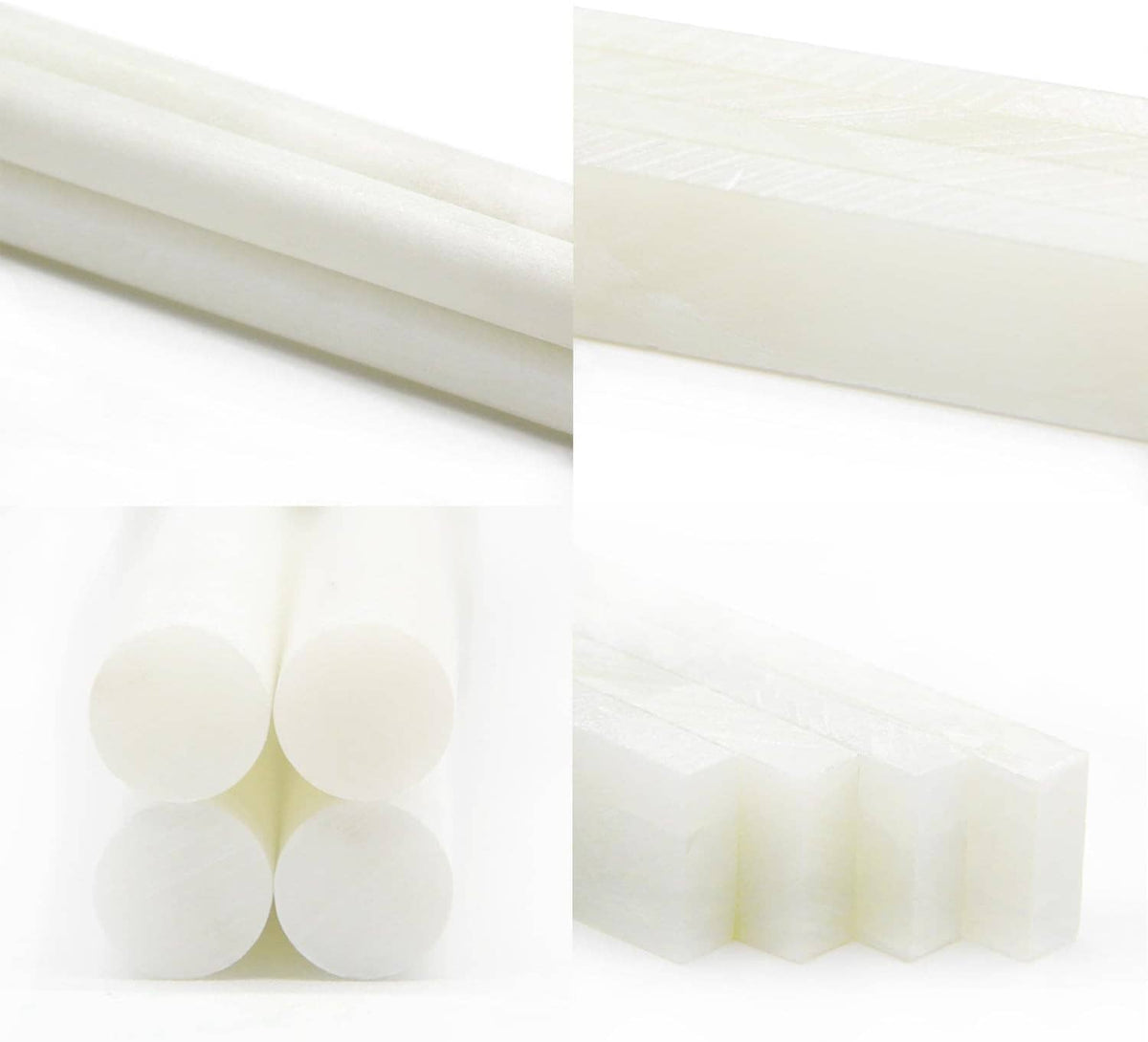 Soapstone holder sticks in pale white blocks and round pieces
