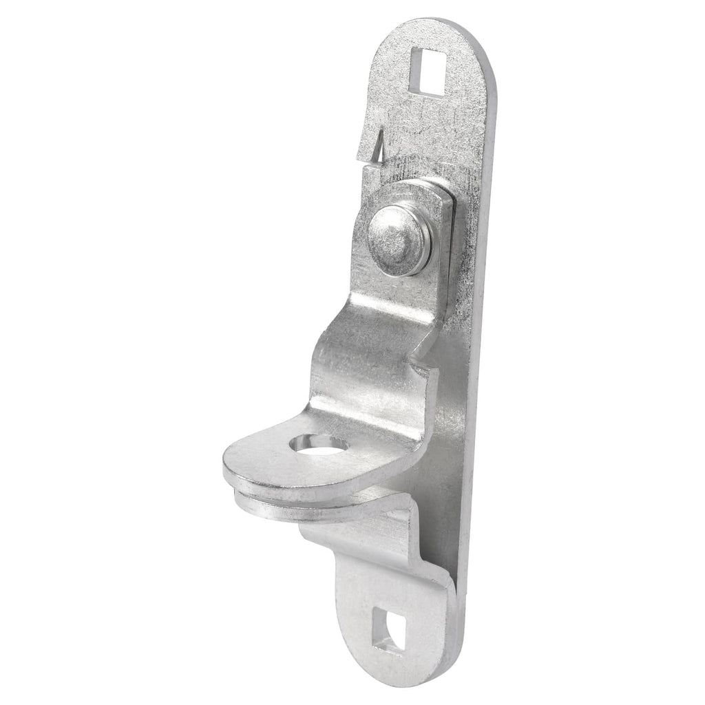 Steel cam latch hasp with round pin and mounting plate, silver finish