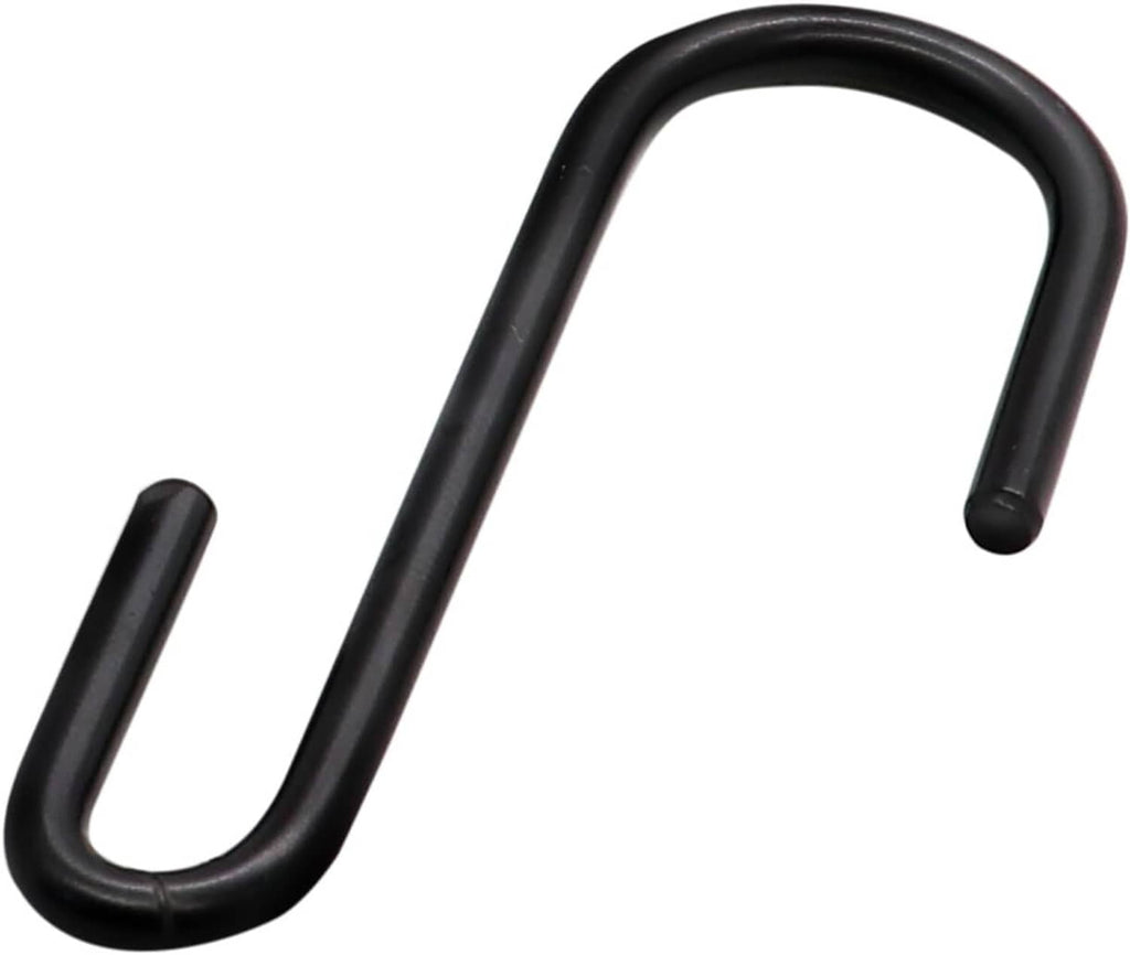 Black heavy-duty S hook with smooth curved U shape
