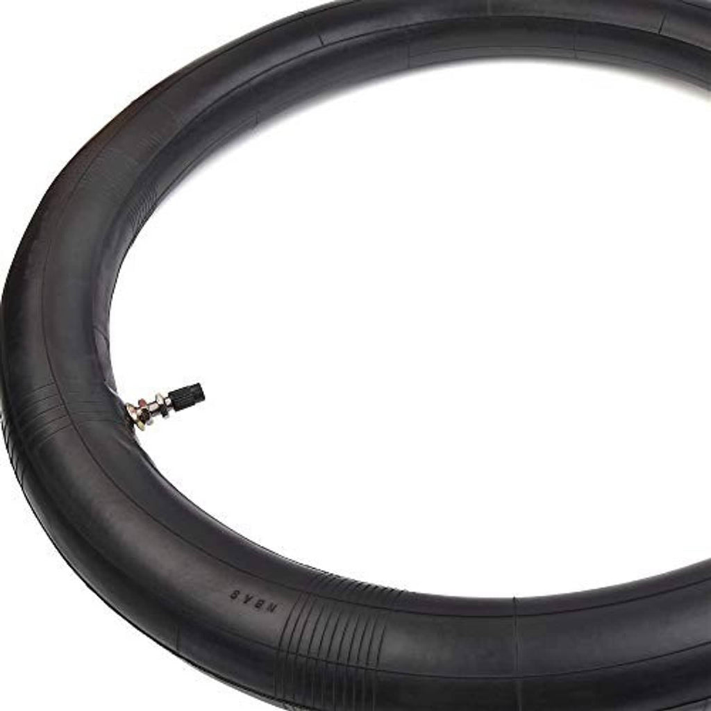 Black inner tube close-up with rubber valve stem for 70/100-17 dirt bike tire