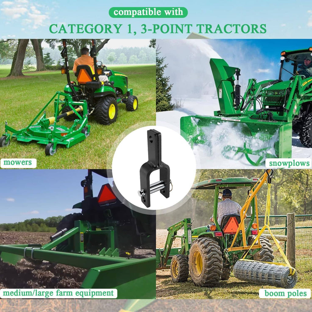Quick hitch adapter bracket for category 1 3-point tractors with mounting fork