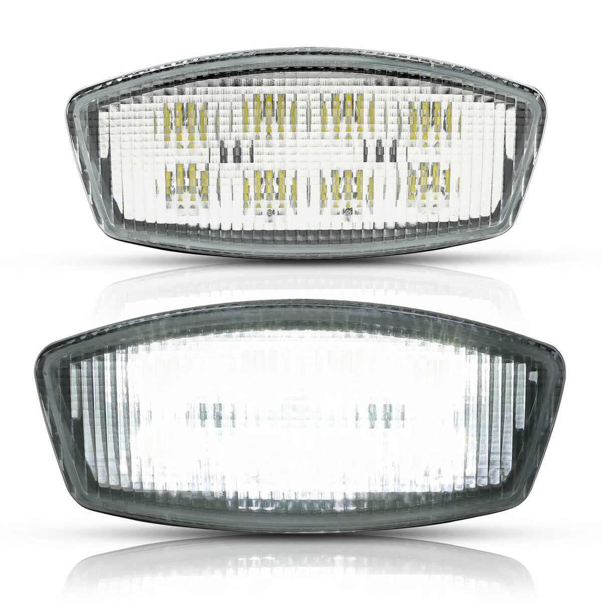 LED cab roof marker light, oval clear lens with LED array, dark housing