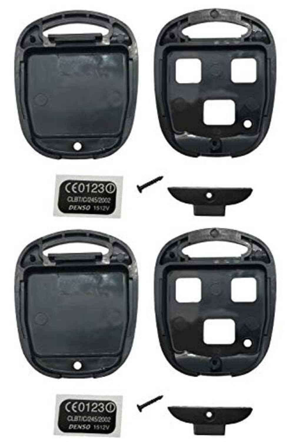 Black key fob shell halves with transponder label and replacement insert