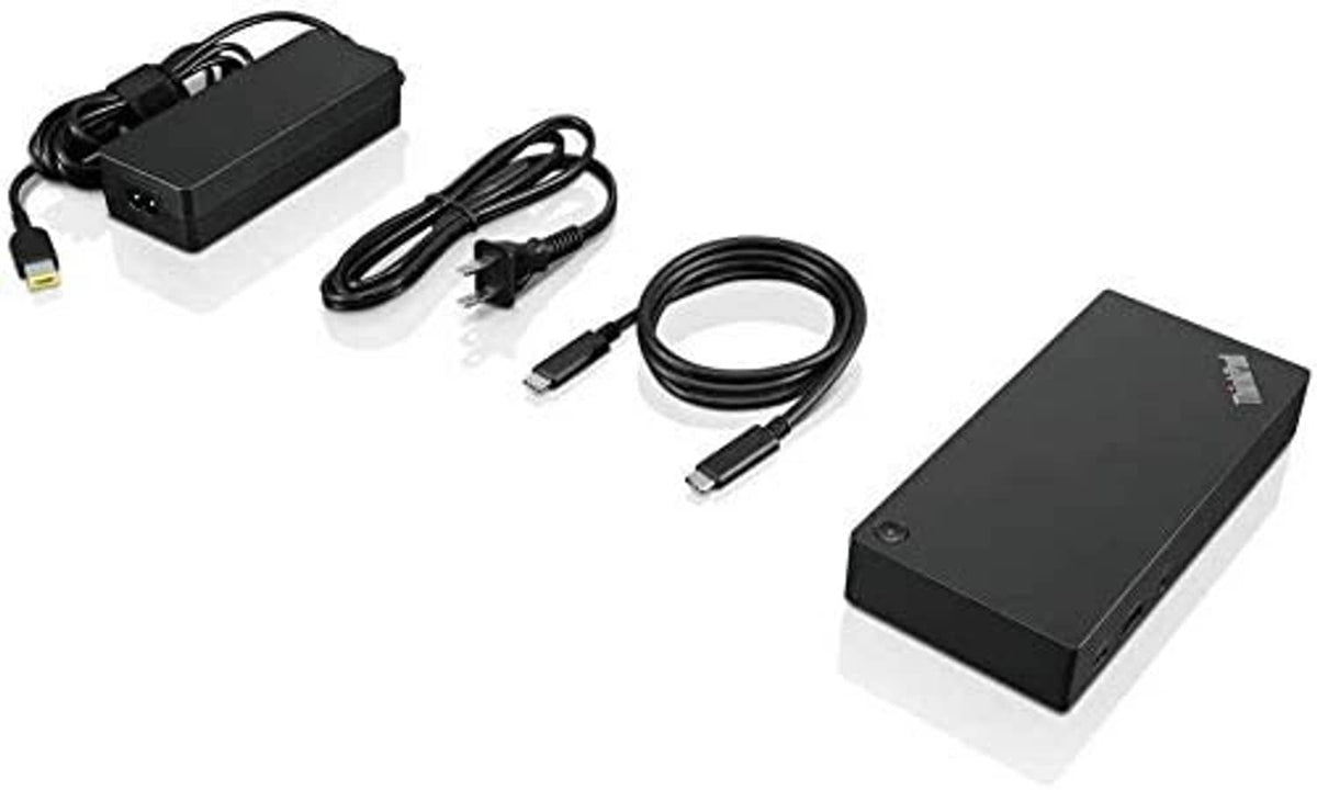 Black USB-C dock bundle with power adapter and cable set