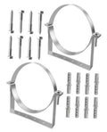 10 inch split-ring pipe hanger with mounting plate and hardware screws, heavy-duty steel
