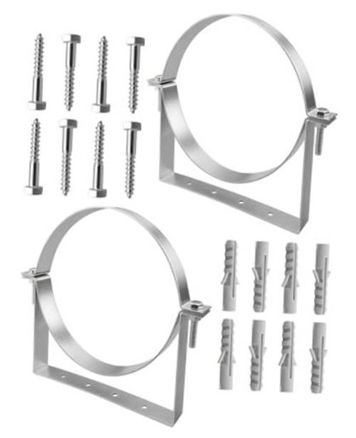 10 inch split-ring pipe hanger with mounting plate and hardware screws, heavy-duty steel
