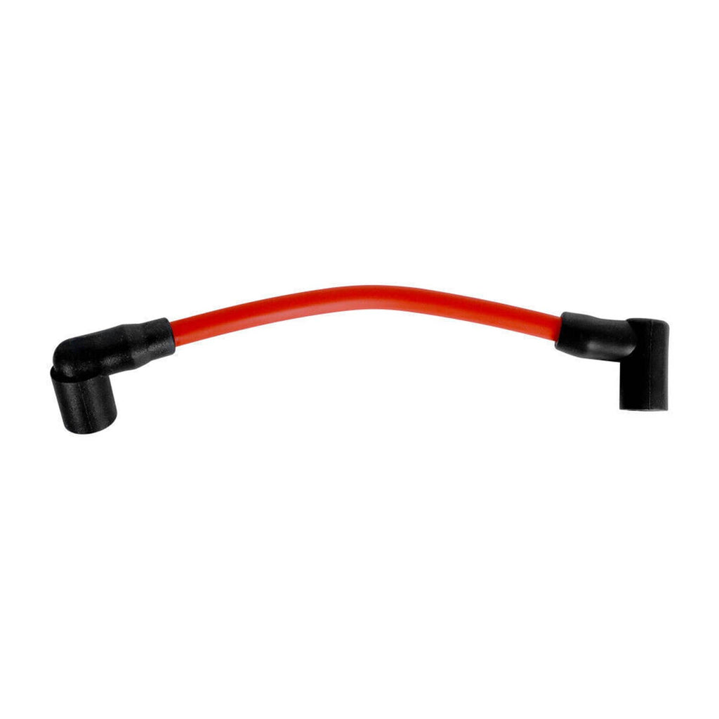 Red spark plug wire with black boot ends