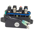 12V power trim and tilt relay with terminal posts and blue wiring